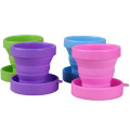 Gobelet pliable portable en silicone pliable avec couvercle